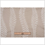 Taupe Tone-on-Tone Leaves Satin Jacquard