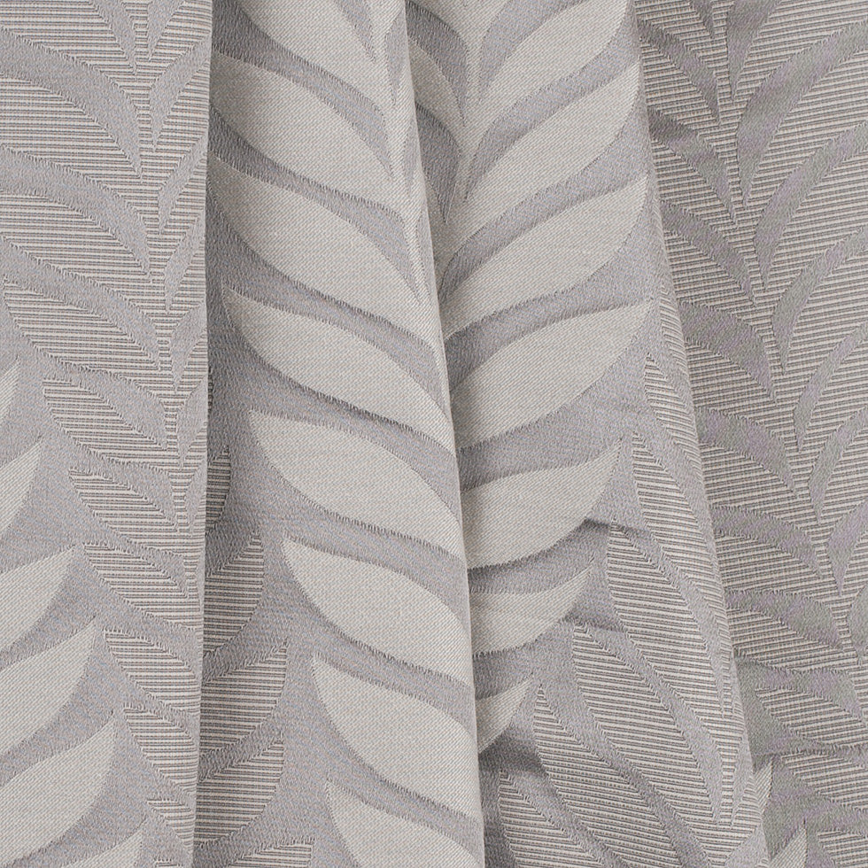 Silver Tone-on-Tone Leaves Satin Jacquard