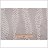 Silver Tone-on-Tone Leaves Satin Jacquard