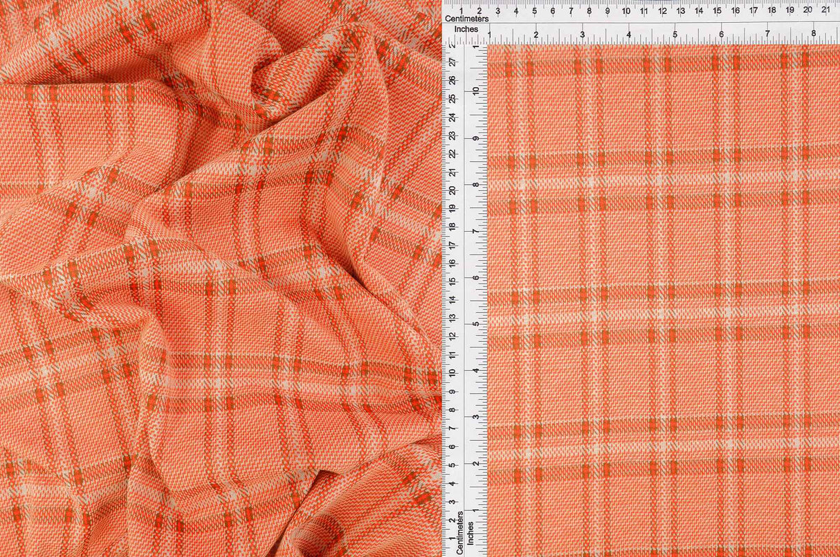 Double Knit Jacquard Plaid Stretch Fabric