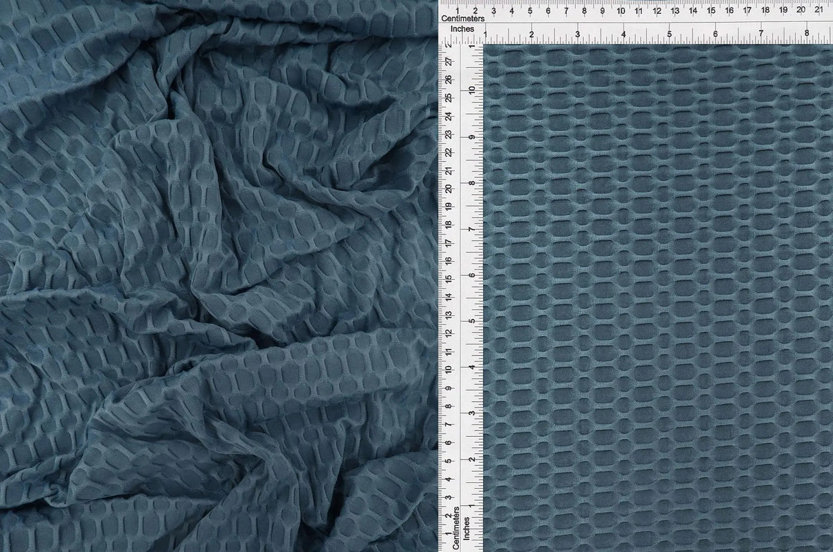 Honeycomb Knit Jacquard Solid Fabric Stretch Polyester Spandex 58/60 Inches Wide