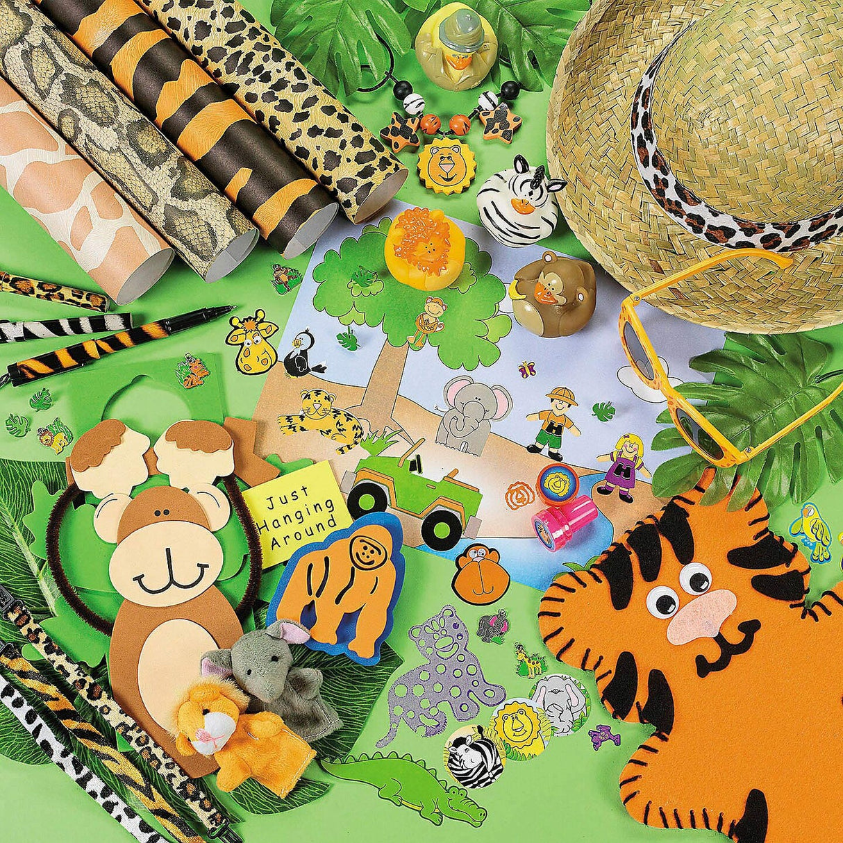 1 1/2" Happy Zoo Animal Multicolor Paper Sticker Roll 100 Pc