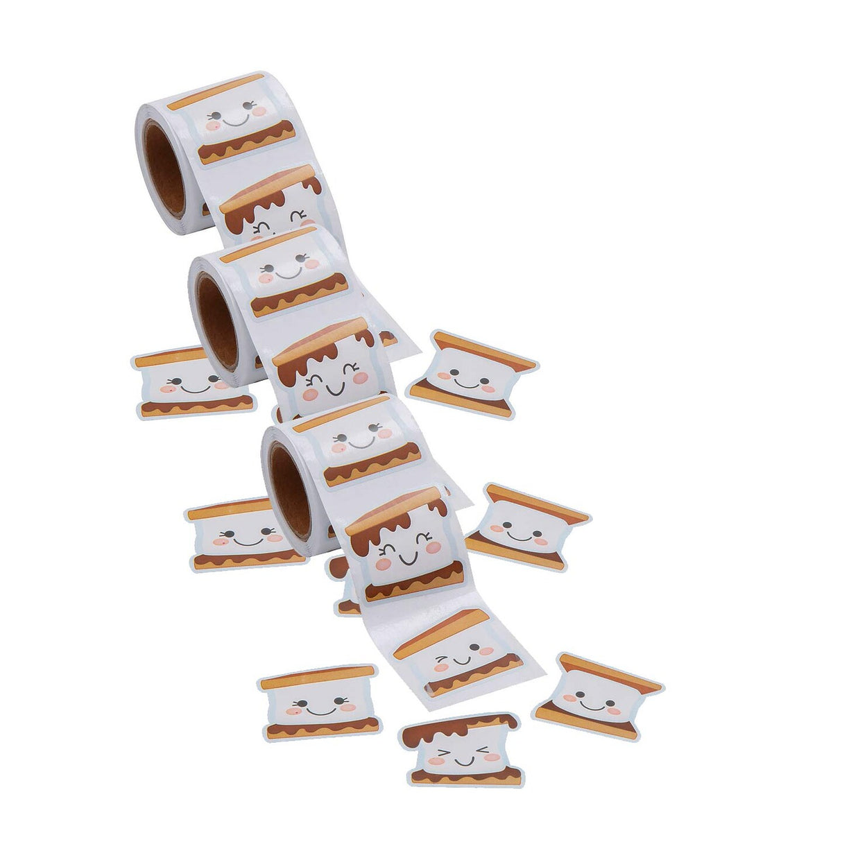 1 1/2" Happy S'more Sticker Roll 100 Pc