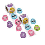 1 1/2" Silly Face Easter Eggs Sticker Roll 100 Pc