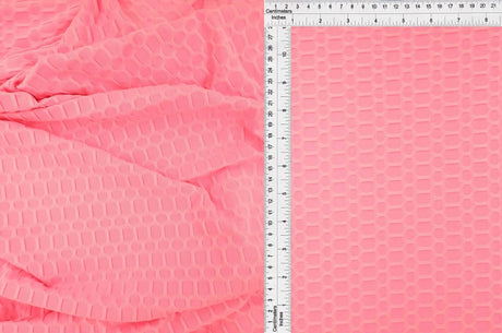 Honeycomb Knit Jacquard Solid Fabric 1 Yard Stretch Soft Durable 58/60" Wide