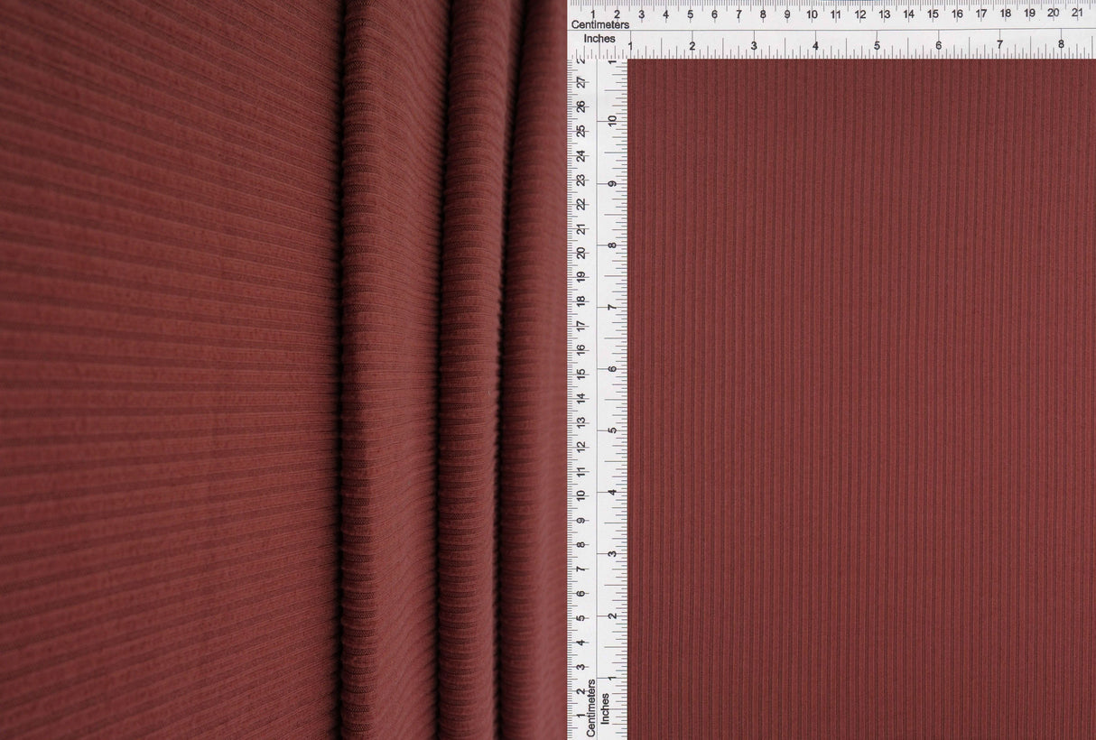 Rib Solid Stretch Knit Fabric