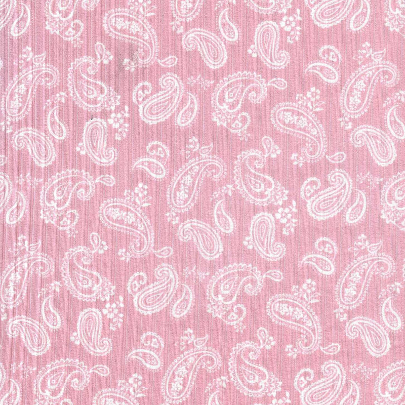 1 Yard Polyester Spandex Yummy Rib Knit Fabric Paisley Print Soft Stretch 58/60" Width