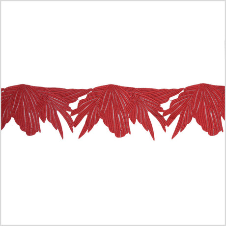 5" Metallic Burgundy Red Lace Trim