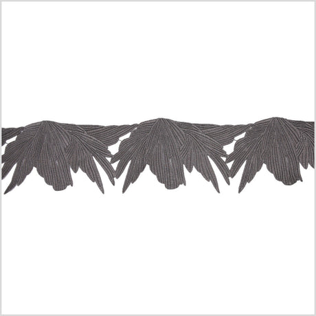 5" Metallic Gunmetal Lace Trim