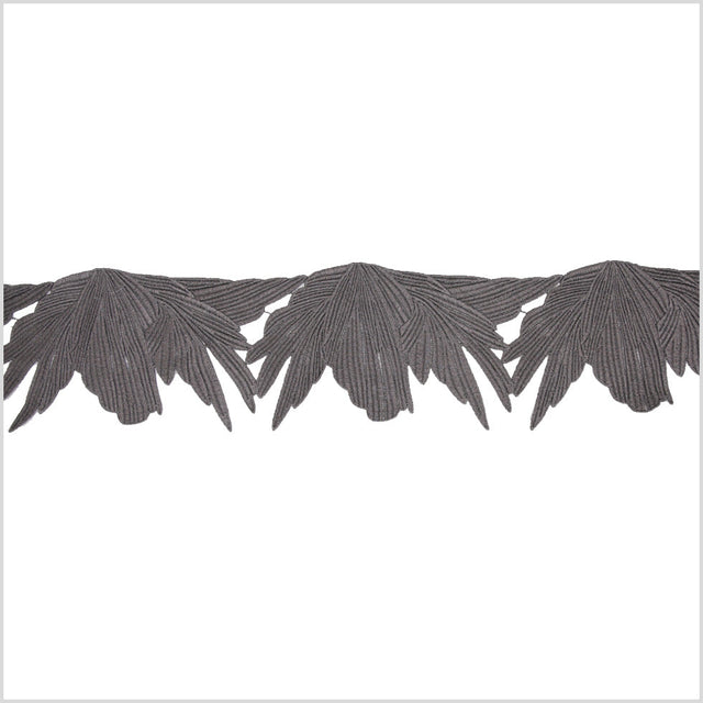 5" Metallic Gunmetal Lace Trim