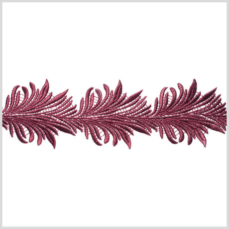 4" Metallic Burgundy Lace Trim