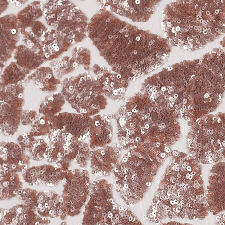 Rose Gold Baby Sequins "Splotches" on Mesh