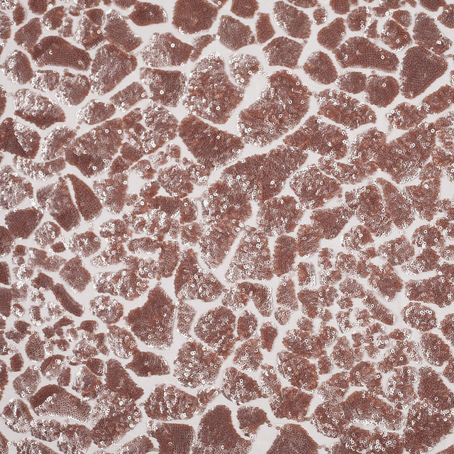 Rose Gold Baby Sequins "Splotches" on Mesh