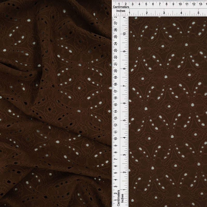 Eyelet Jacquard DTY Knit Brown Coco
