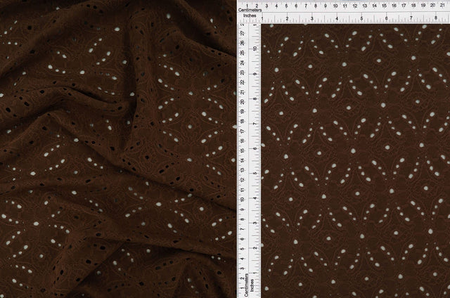 Eyelet Jacquard DTY Knit Brown Coco