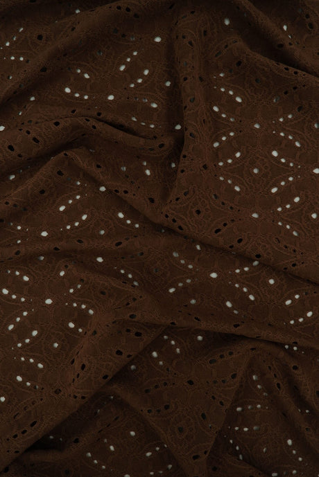 Eyelet Jacquard DTY Knit Brown Coco
