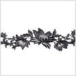 3" Metallic Black Floral Lace Trim