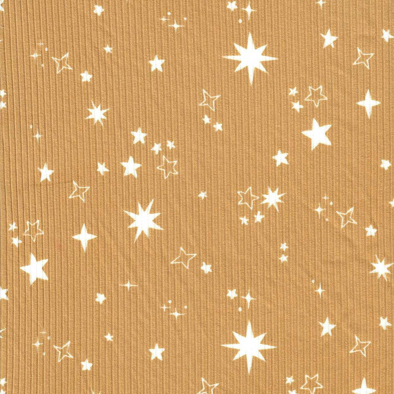 1 Yard 4×2 Yummy Rib Star Print Knit Soft Stretch Fabric, 87% Polyester 13% Spandex, 58/60? Wide