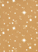 1 Yarda de Tela de Punto de Canalé 4x2 con Estampado de Estrellas Delicioso, Tela Suave y Elástica, 87% Poliéster, 13% Spandex, Ancho 58/60"