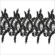 6.5" Metallic Black Lace Trim