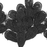 Metallic Black 3D Lace Trim - 5.5"