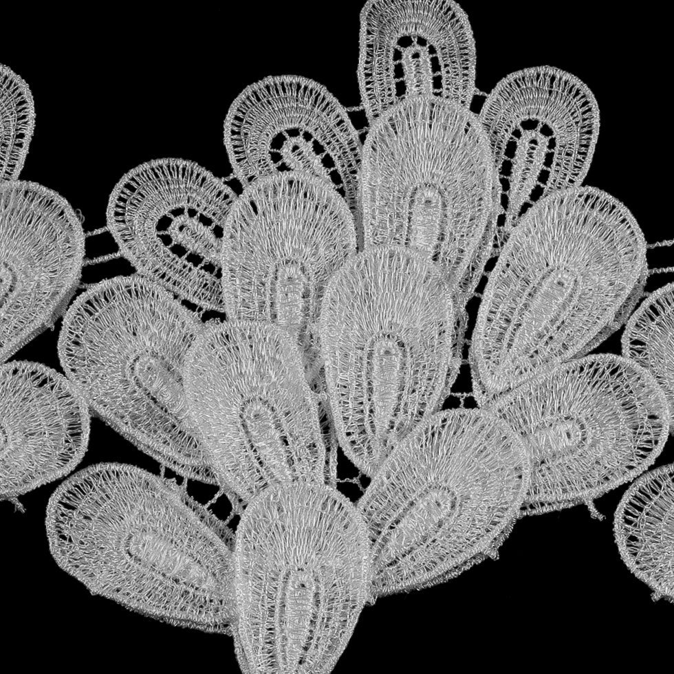 Metallic Silver 3D Lace Trim - 5.5"