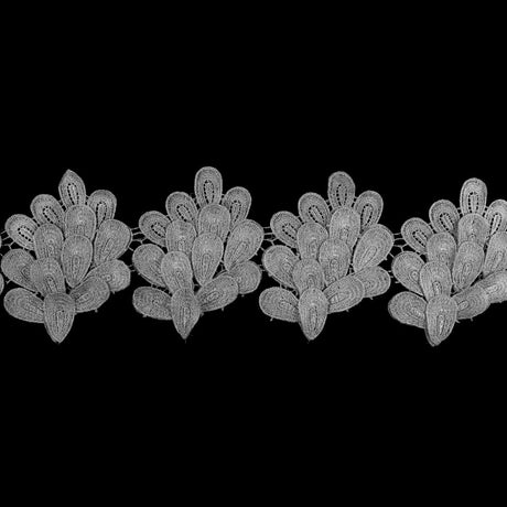 Metallic Silver 3D Lace Trim - 5.5"