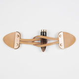 Tan/Gold Faux Leather Toggle Closure