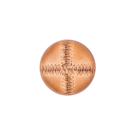 Italian Light Brown Top-Stitched Plastic Shank Back Button - 24L/15mm
