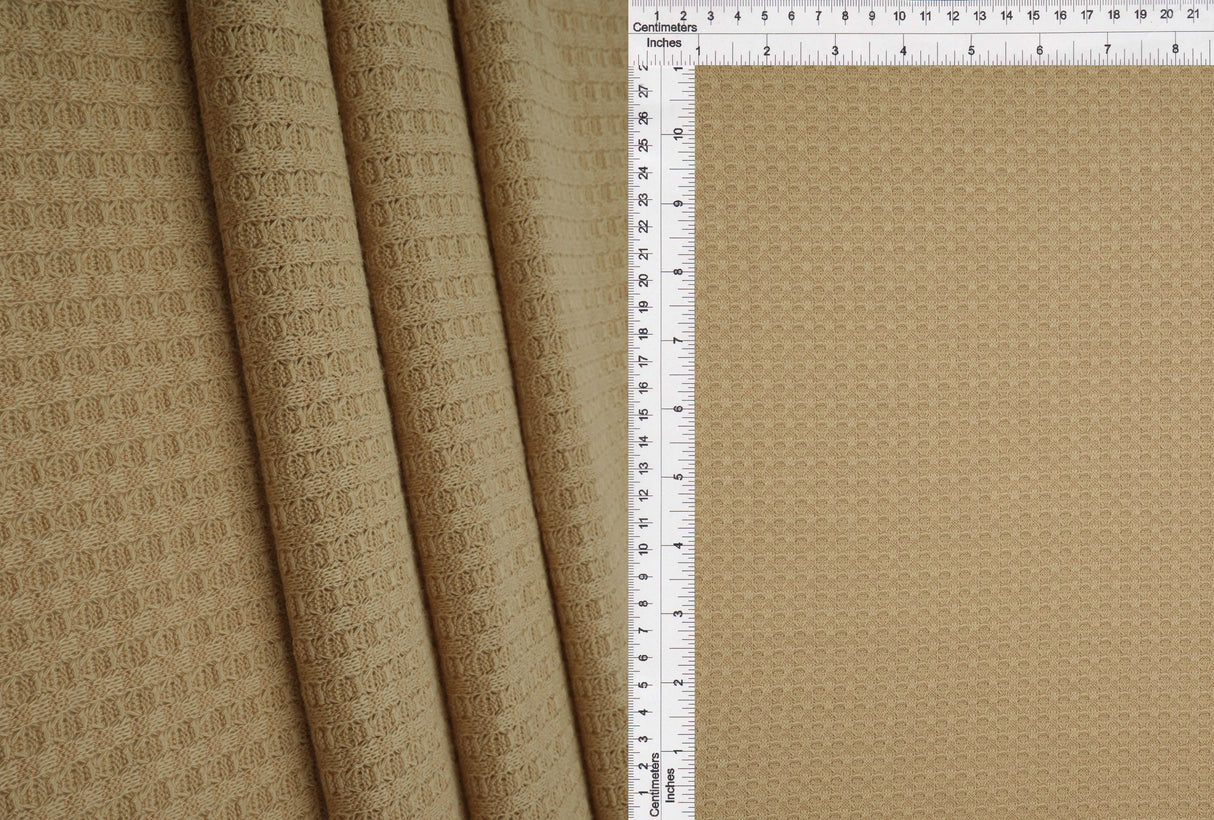 Waffle Stretch Knit Fabric Solid