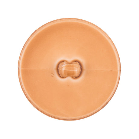 Italian Light Brown Top-Stitched Plastic Shank Back Button - 44L/28mm