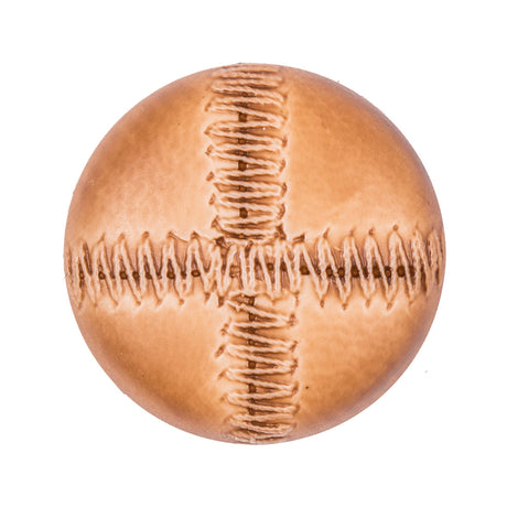 Italian Light Brown Top-Stitched Plastic Shank Back Button - 44L/28mm