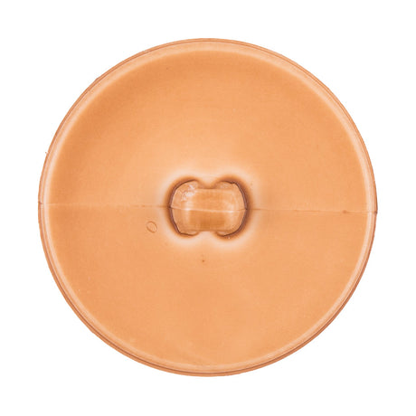 Italian Light Brown Top-Stitched Plastic Shank Back Button - 54L/34mm