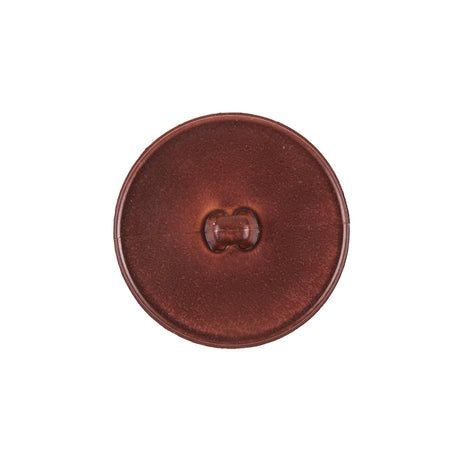 Italian Dark Brown Top-Stitched Plastic Shank Back Button - 36L/23mm