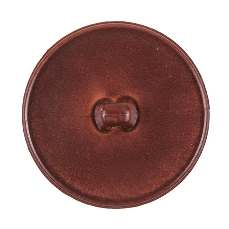 Italian Dark Brown Top-Stitched Plastic Shank Back Button - 54L/34mm