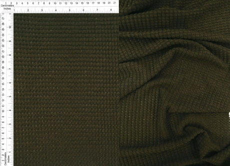 1 Yard Oversize Waffle Solid Knit Fabric 220 GSM, 54/56? Wide Polyester Rayon Spandex Blend
