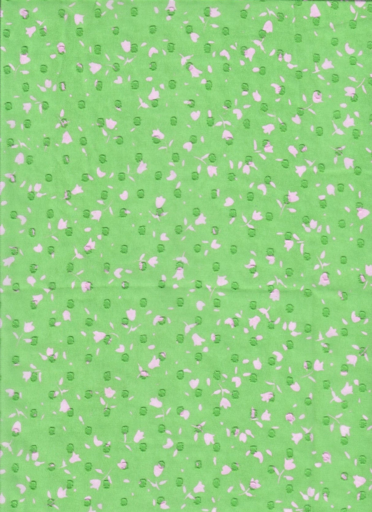Chiffon Swiss Dot Ditsy Floral Green