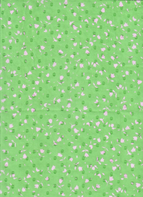 Chiffon Swiss Dot Ditsy Floral Green