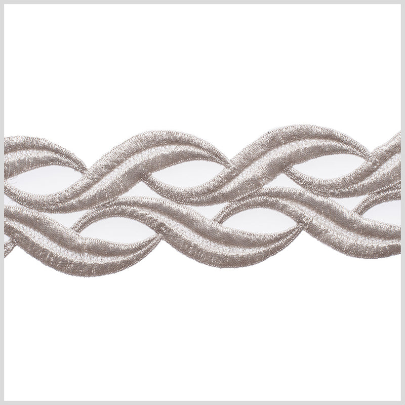 2" Metallic Silver Lace Trim
