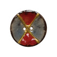 Italian Red and Gray Coconut Button - 40L/25.5mm