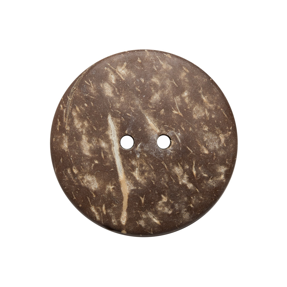 Italian Brown and Gold Coconut Button - 40L/25.5mm