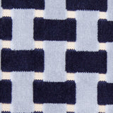 Indigo Lattice Work Cut Velvet Home Decor Fabric