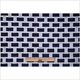 Indigo Lattice Work Cut Velvet Home Decor Fabric