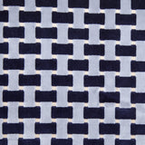 Indigo Lattice Work Cut Velvet Home Decor Fabric