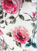 1 yarda de tela de punto cepillada DTY con estampado floral vinílico, poliéster y spandex suave y elástico, ancho de 58/60 pulgadas
