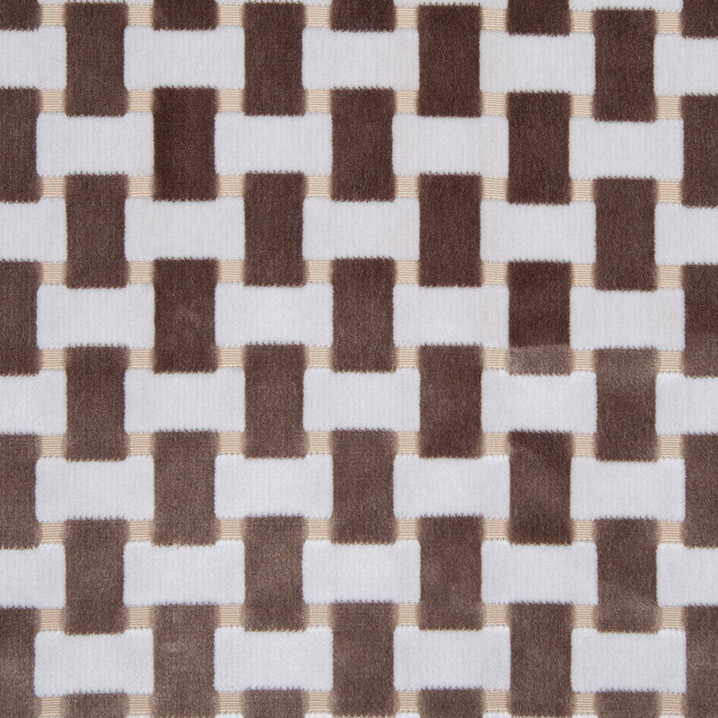 Pewter Lattice Work Cut Velvet Home Decor Fabric