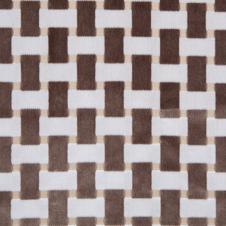 Pewter Lattice Work Cut Velvet Home Decor Fabric