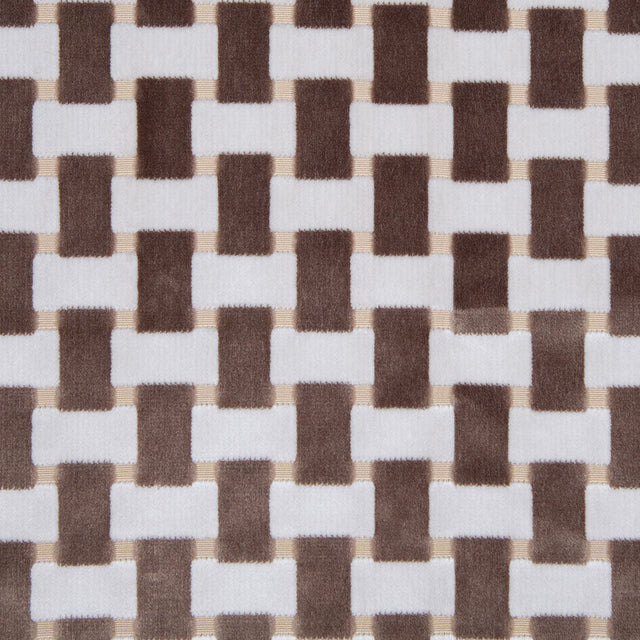 Pewter Lattice Work Cut Velvet Home Decor Fabric