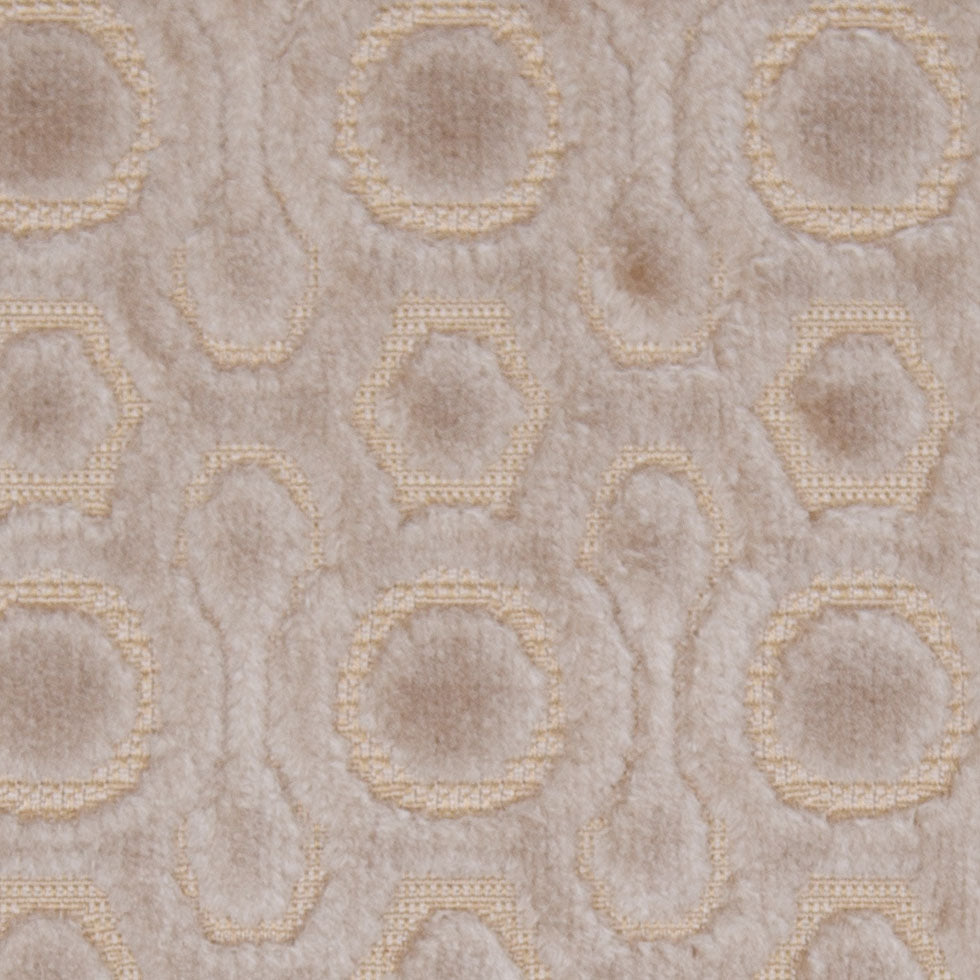 Flax Geometric Pattern Cut Velvet Home Decor Fabric