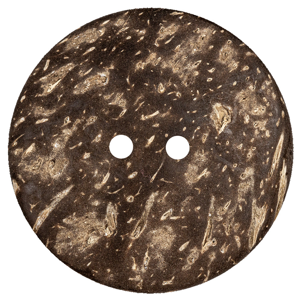 Italian Beige and Gold Swirls Etched Coconut Button - 64L/40.5mm